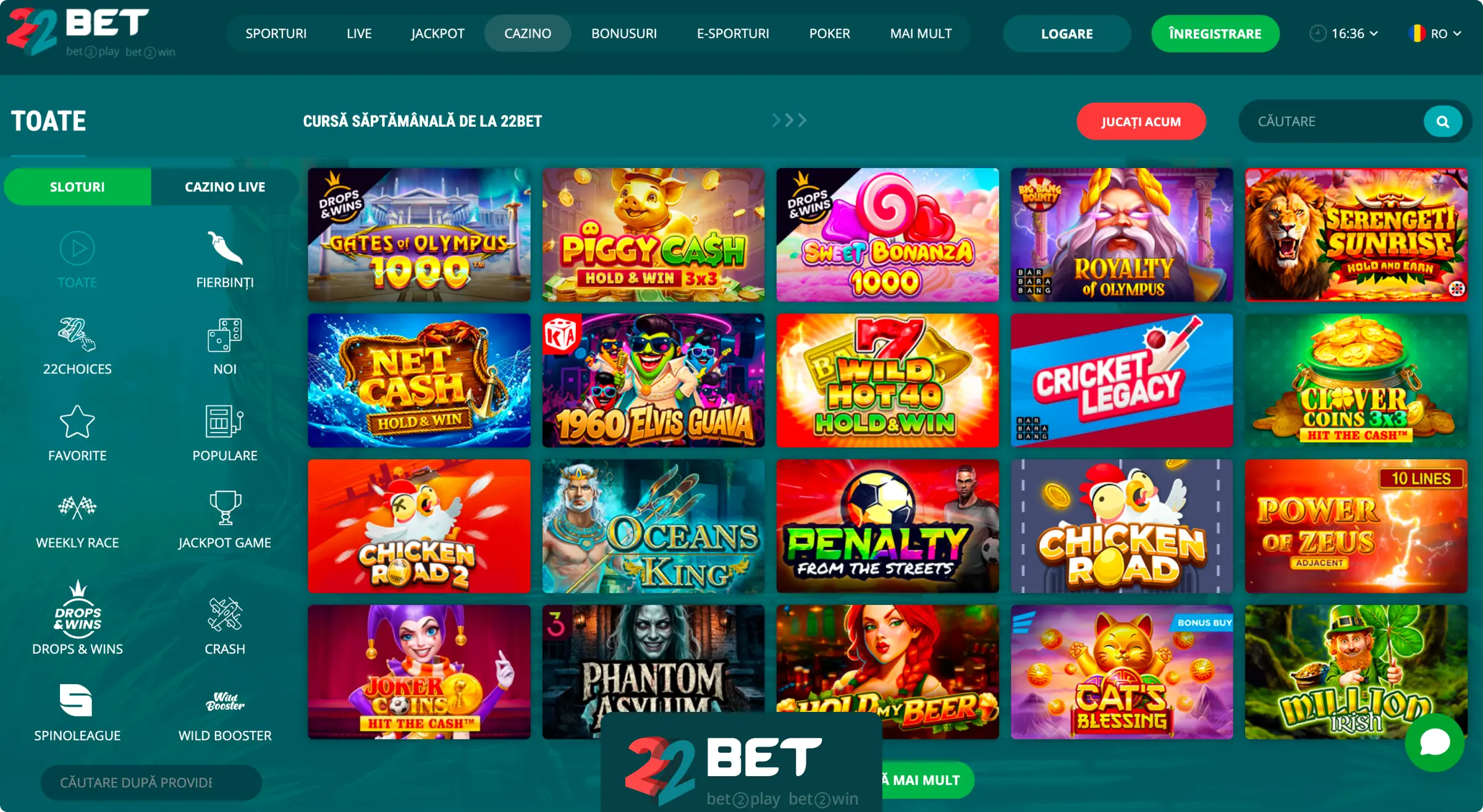 22Bet Sloturi de Cazinou